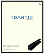 DANTIK frame 40 × 50, ALU profile 7003 Black Florentine plexi clear - Photo Frame