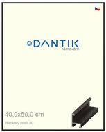 DANTIK frame 40 × 50, ALU profile 6030 Black matt plexi clear - Photo Frame