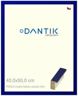 DANTIK frame 40 × 50, PERLA blue glossy high plexi clear - Photo Frame