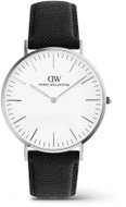 Daniel Wellington Classic 36 mm Black Canvas White Silver DW00100946 - Watch
