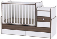 Multifunctional Cot Lorelli MAXI PLUS NEW 160x70CM WHITE/WALNUT - Cot