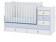 Multifunctional Cot Lorelli MAXI PLUS NEW 160x70CM WHITE/BLUE - Cot