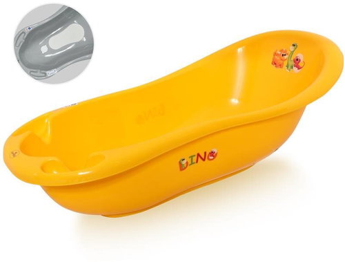 Baby bath tub Lorelli 100 CM with anti-slip pad ORANGE DINO - Baby Bathtub - Main image