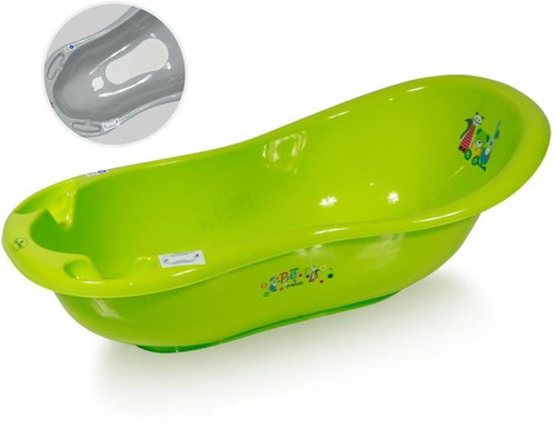 Lorelli 100 CM baby bath tub with anti-slip mat GREEN LITTLE BEAR - Baby Bathtub - Main image