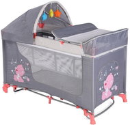 Lorelli MOONLIGHT ROCKER 2in1 travel cot and playpen with rocking function PINK&GREY MY BABY - Travel Bed