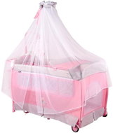 Lorelli SLEEP'N'DREAM ROCKER 2in1 travel cot and playpen with rocking function + PINK BALLE canopy - Travel Bed
