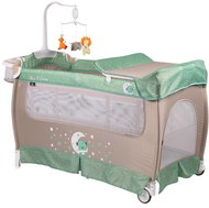 Travel cot and playpen 2in1 Lorelli SLEEP'N'DREAM PLUS GREEN&BEIGE MOON BEAR - Travel Bed