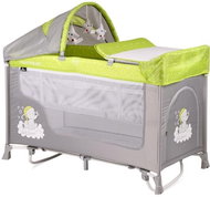 Travel cot and playpen 2in1 Lorelli SAN REMO ROCKER with rocking function GREEN&GREY ELEPHANT - Travel Bed