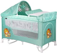 Travel cot and playpen 2in1 Lorelli SAN REMO ROCKER with rocking function GREEN INDIANS - Travel Bed