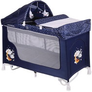 Travel cot and playpen 2in1 Lorelli SAN REMO ROCKER with rocking function BLUE GOOD NIGHT BEAR - Travel Bed