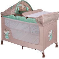 Travel cot and playpen 2in1 Lorelli SAN REMO PLUS BEIGE&GREEN SLEEPING BEAR - Travel Bed