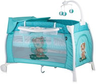 Lorelli I'LOUNGE ROCKER 2in1 travel cot and playpen with rocking function GREEN CUTE BEAR - Travel Bed
