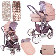 Stroller Lorelli VERSO (2-in-1) + Carrycot + Stroller Bag BEIGE&BROWN - Baby Buggy