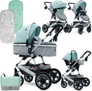 Lorelli LORA SET GREEN&GREY BIRDS Baby Buggy - Baby Buggy