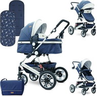 Stroller Lorelli LORA DARK BLUE BIRDS + Stroller Bag - Baby Buggy