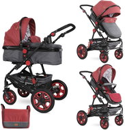 Lorelli LORA BLACK&DARK RED+Bag for Stroller - Baby Buggy