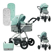 Stroller Lorelli ALEXA GREEN&GREY BIRDS+Bag for Baby Buggy - Baby Buggy