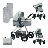 Stroller Lorelli ALEXA (2-in-1) + Carrycot + Stroller Bag GREY TRIANGLES - Baby Buggy