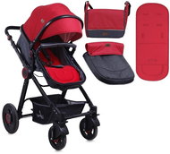 Lorelli ALEXA BLACK&DARK RED+Bag for Baby Buggy - Baby Buggy