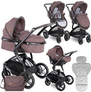 Stroller Lorelli LUMINA (3-in-1) + Carrycot + Stroller Bag BEIGE - Baby Buggy