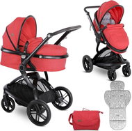 Stroller Lorelli LUMINA (2-in-1) + Carrycot + Stroller Bag RED - Baby Buggy