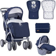 Lorelli TOLEDO SET DARK BLUE TEDDY BEAR Baby Buggy - Baby Buggy