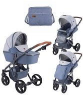 Stroller Lorelli RIMINI (2-in-1) + Carrycot + Stroller Bag GREY RHOMBS - Baby Buggy