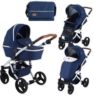 Stroller Lorelli RIMINI (2-in-1) + Carrycot + Stroller Bag DARK BLUE FLOWERS - Baby Buggy