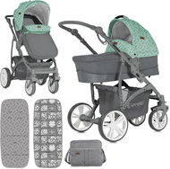 Stroller ARIZONA+PRAM BODY+BAG GREEN&GREY - Baby Buggy