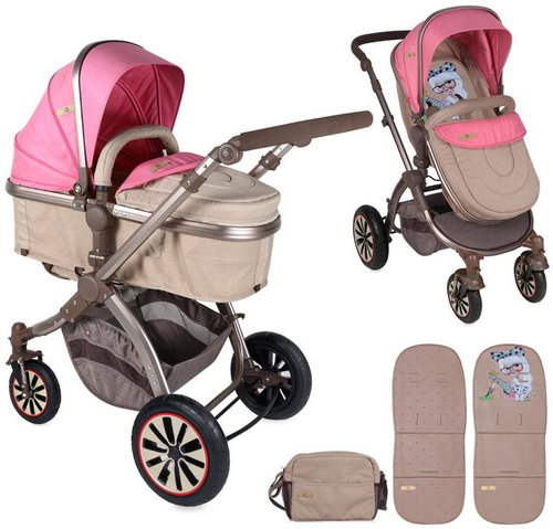 Stroller Lorelli AURORA AIR WHEELS ROSE&BEIGE FASHION GIRL - Baby Buggy - Main image