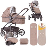 Stroller Lorelli S-500 SET BEIGE&YELLOW HAPPY FAMILY - Baby Buggy