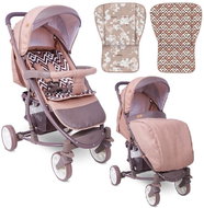 Stroller Lorelli S-300 + Footrest BEIGE&BROWN LINES - Baby Buggy