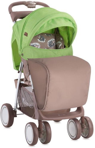 Lorelli FOXY Stroller + BEIGE&GREEN LAMBS Carrier - Baby Buggy - Main image