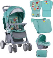 Lorelli FOXY SET GREEN HAPPY ANIMALS Baby Buggy - Baby Buggy