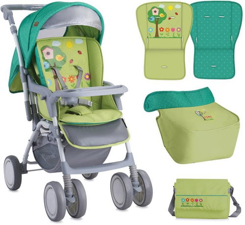Stroller Lorelli COMBI GREEN GARDEN + Stroller Bag - Baby Buggy - Main image