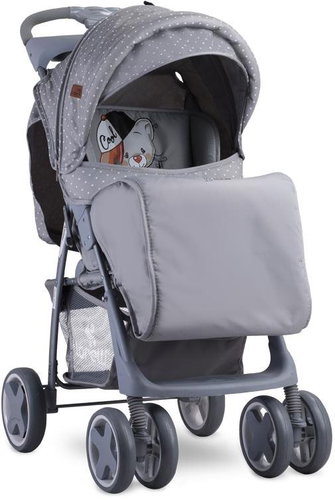 Stroller Lorelli FOXY + Carrycot GREY COOL CAT - Baby Buggy - Main image