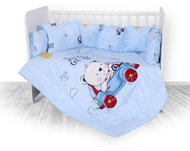 5-Piece Crib Set - 4 Mantinel Lorelli RANFORCE BEAR&CAR BLUE - Crib Bumper
