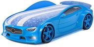 Car Bed NEO Blue, "S-Alcantara", LED lights, Bottom Light, Spoiler - Cot