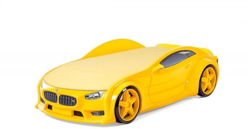 Car Bed NEO yellow, Fl-Alcantara, LED Lights, Bottom Light, Spoiler - Cot - Main image