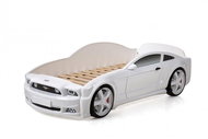 Dětská postel auto Futuka kids LIGHT 3D MG BÍLÁ - Postel