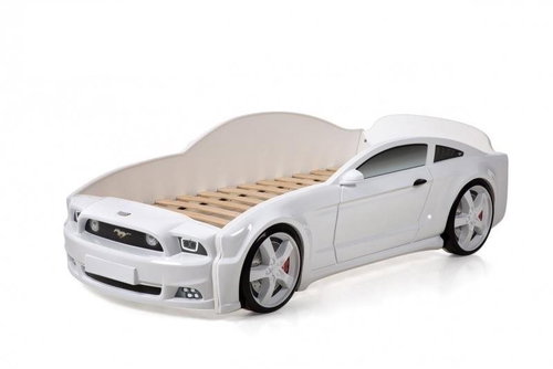 Dětská postel auto Futuka kids LIGHT 3D MG BÍLÁ - Postel - Main image