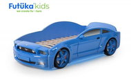 Dětská postel auto Futuka kids LIGHT 3D MG + LED světlomety + Spodní světlo MODRÁ - Postel