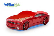 Dětská postel auto Futuka kids LIGHT 3D MG + LED světlomety + Spodní světlo ČERVENÁ - Postel