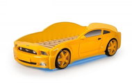 Dětská postel auto Futuka kids LIGHT 3D MG + LED světlomety + Spodní světlo ŽLUTÁ - Postel