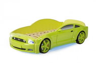 Dětská postel auto Futuka kids LIGHT 3D MG + LED světlomety + Spodní světlo ZELENÁ - Postel