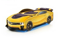 Dětská postel auto Futuka kids UNO CMR 3D + LED světlomety + Spodní světlo + Spojler ŽLUTÁ - Postel