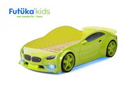 Dětská postel auto Futuka kids EVO MOTOR + LED světlomety + Spodní světlo + Spojler ČERVENÁ - Postel