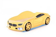 Dětská postel auto Futuka kids EVO MOTOR + LED světlomety + Spodní světlo ŽLUTÁ - Postel
