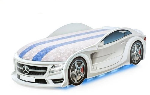 Car Bed UNO F-BMV White, "S-Alcantara", LED Lights, Bottom Light - Cot - Main image