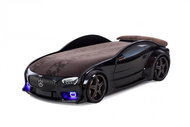 Car Bed NEO black, "Fl-Alcantara", LED Lights, Bottom Light, Spoiler - Cot